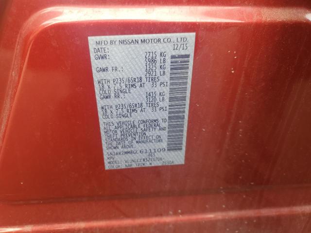 2016 NISSAN PATHFINDER - 5N1AR2MM8GC611109