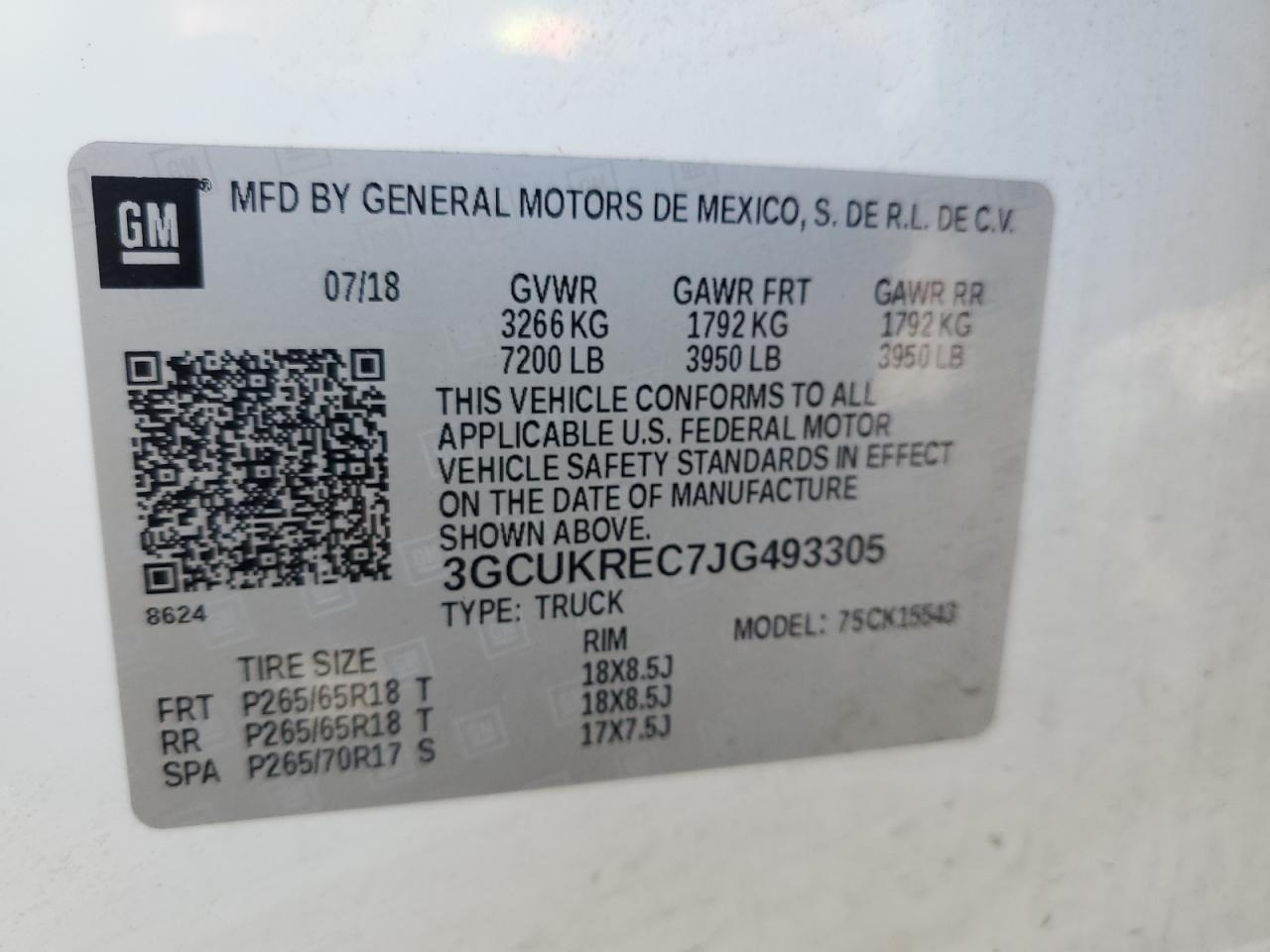 Lot #3261910985 2018 CHEVROLET SILVERADO K1500 LT