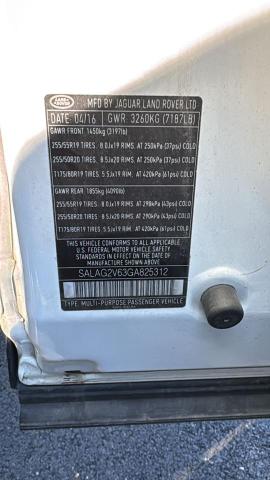 2016 LAND ROVER LR4 HSE SALAG2V63GA825312