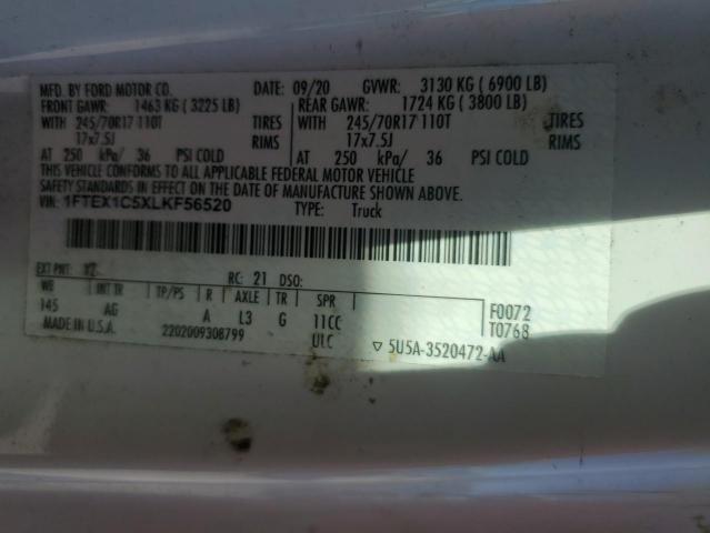 2020 FORD F150 SUPER CAB 1FTEX1C5XLKF56520