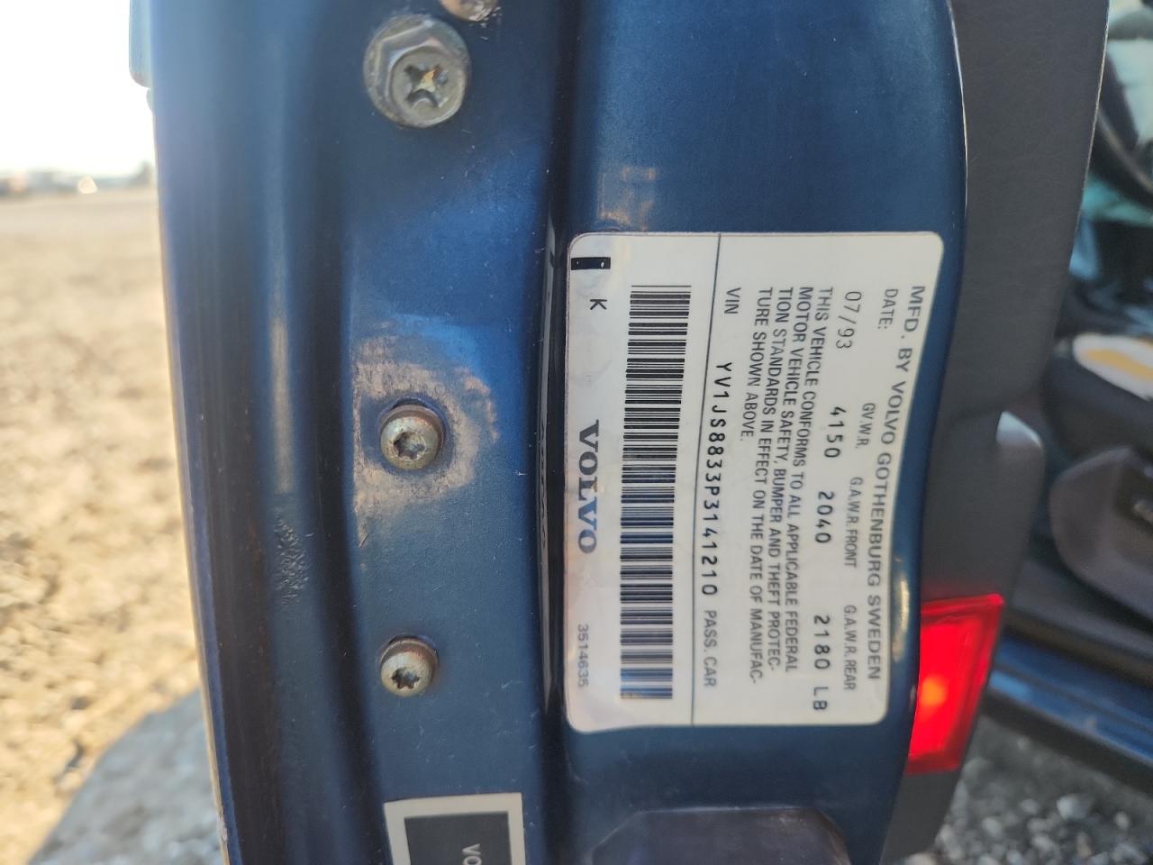 Lot #3266802930 1993 VOLVO 940