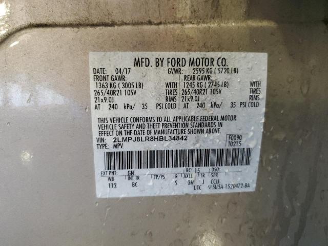 2017 LINCOLN MKX RESERV - 2LMPJ8LR8HBL34842