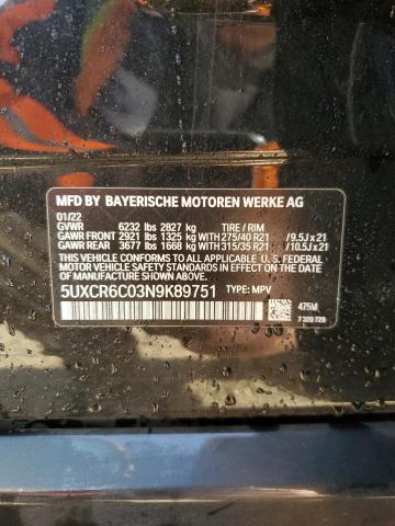 2022 BMW X5 XDRIVE4 - 5UXCR6C03N9K89751