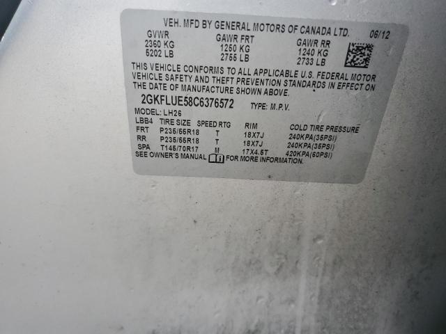 2012 GMC TERRAIN SL - 2GKFLUE58C6376572