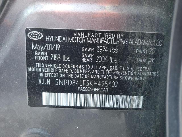 2019 HYUNDAI ELANTRA SE 5NPD84LF5KH495402