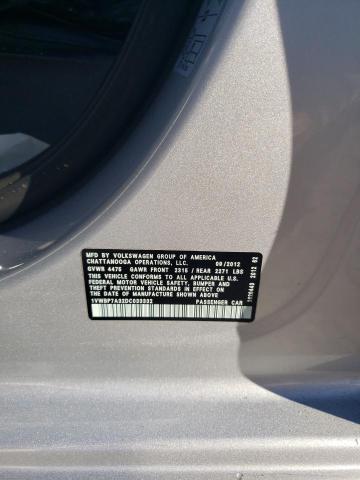 2013 VOLKSWAGEN PASSAT SE - 1VWBP7A32DC033332