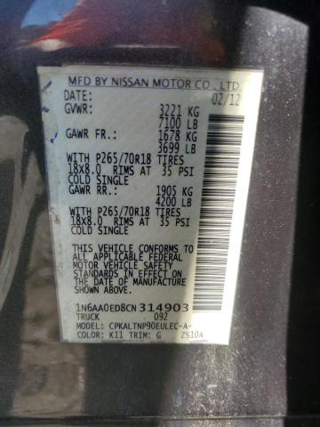 2012 NISSAN TITAN S - 1N6AA0ED8CN314903