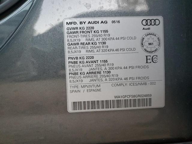 2016 AUDI Q3 PRESTIG - WA1GFCFS8GR024859