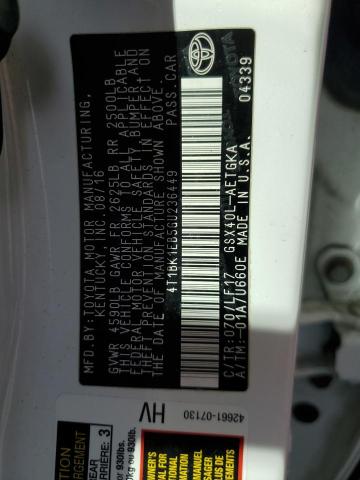 2016 TOYOTA AVALON XLE #3286592167