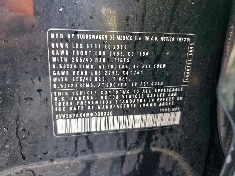 2021 VOLKSWAGEN TIGUAN SE #3282484931