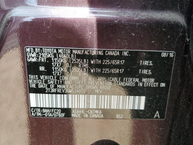 2016 TOYOTA RAV4 XLE - 2T3RFREV3GW534050