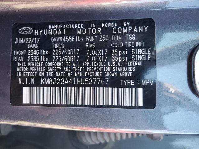2017 HYUNDAI TUCSON SE KM8J23A41HU537767