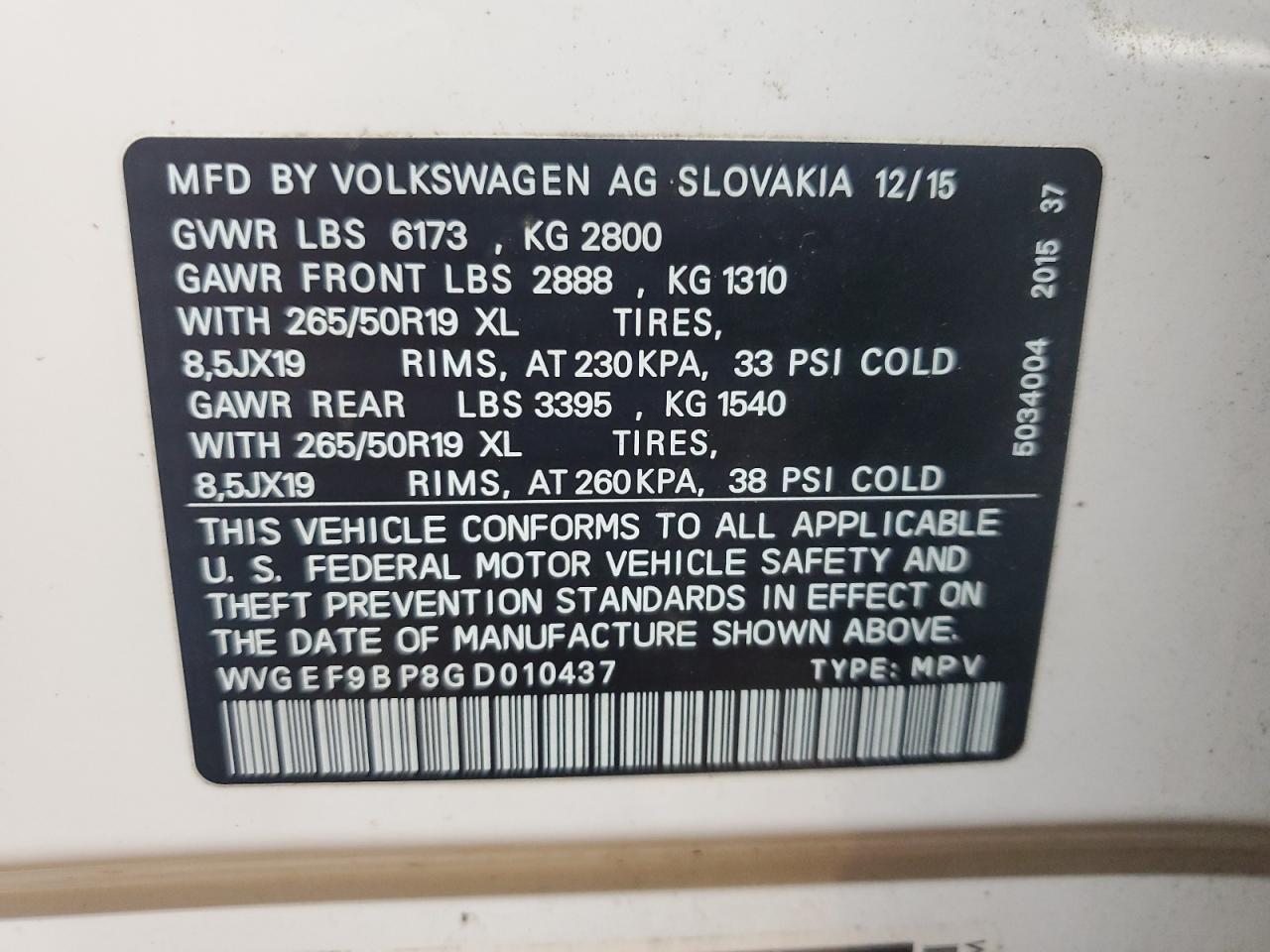 VOLKSWAGEN TOUAREG SPORT