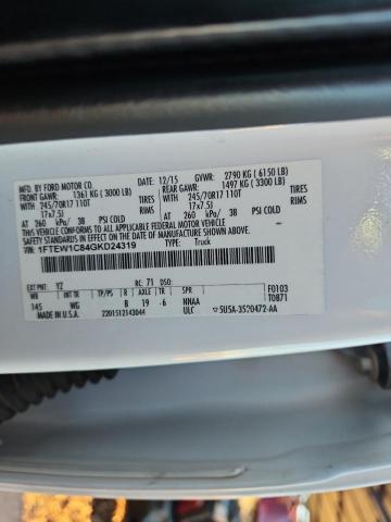 2016 FORD F150 SUPER - 1FTEW1C84GKD24319