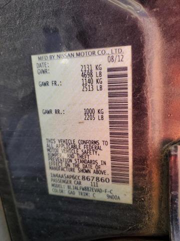 2012 NISSAN MAXIMA S - 1N4AA5AP6CC867860