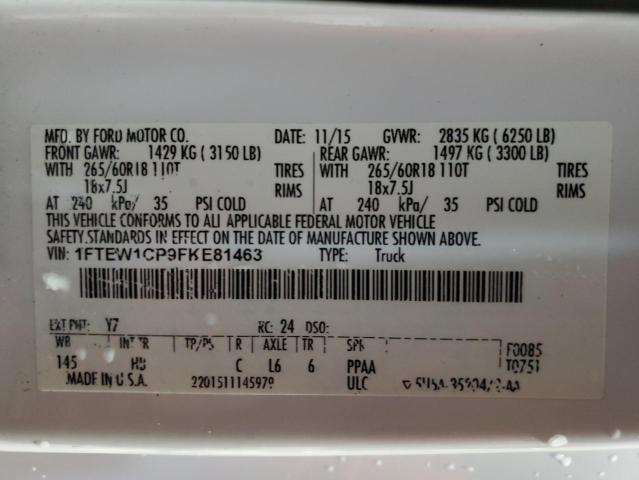 2015 FORD F150 SUPER #3301820375