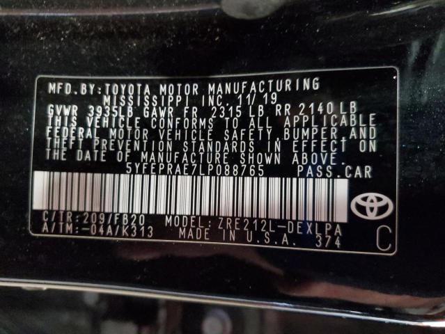 2020 TOYOTA COROLLA LE 5YFEPRAE7LP088765