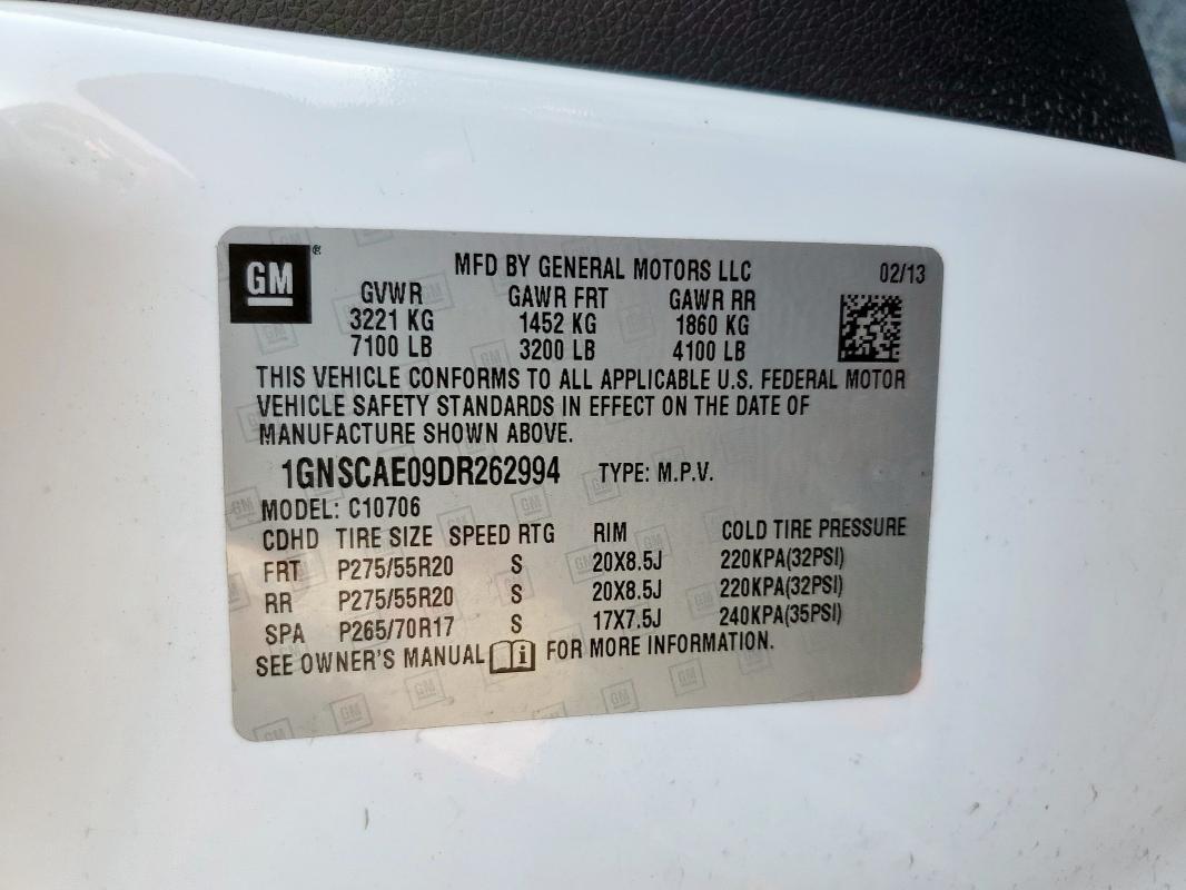 2013 CHEVROLET TAHOE C150 #3291549956