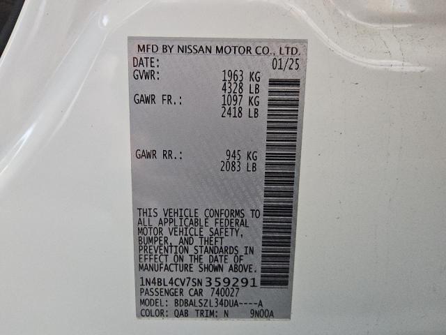 2025 NISSAN ALTIMA SR - 1N4BL4CV7SN359291