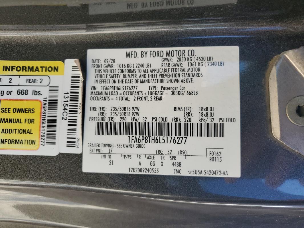 2020 FORD MUSTANG - 1FA6P8TH6L5176277