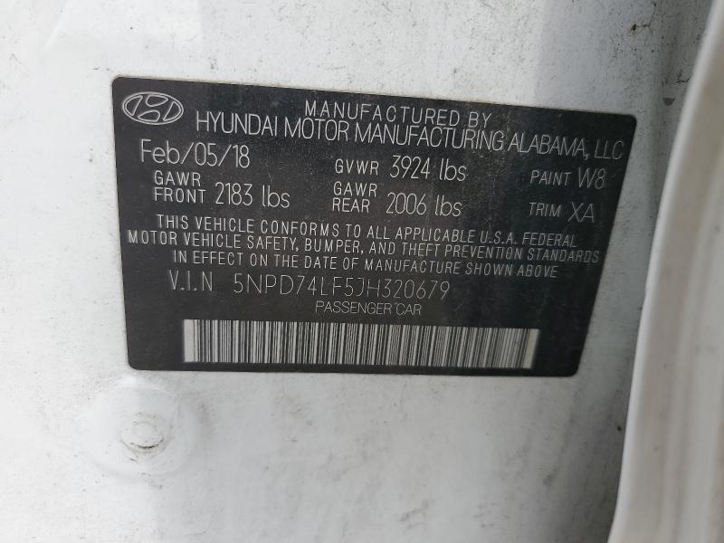 2018 HYUNDAI ELANTRA SE #3281430030