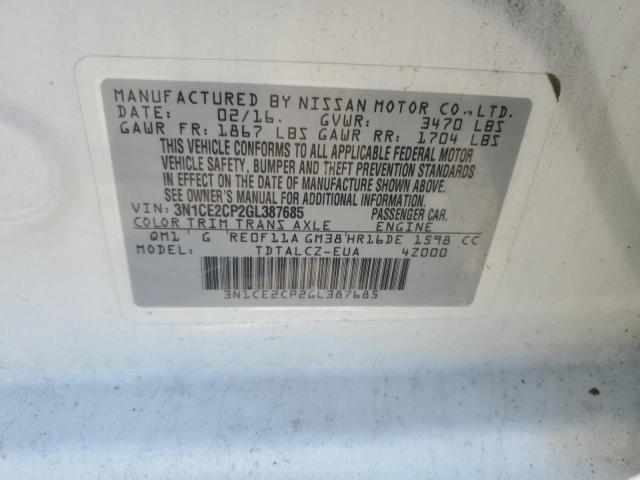 2016 NISSAN VERSA NOTE #3270562764