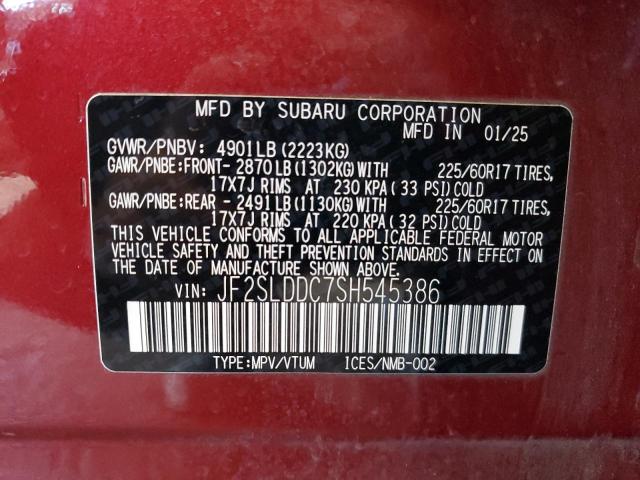 2025 SUBARU FORESTER P JF2SLDDC7SH545386