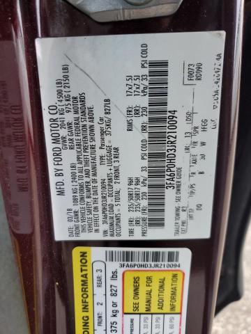 2018 FORD FUSION SE - 3FA6P0HD3JR210094