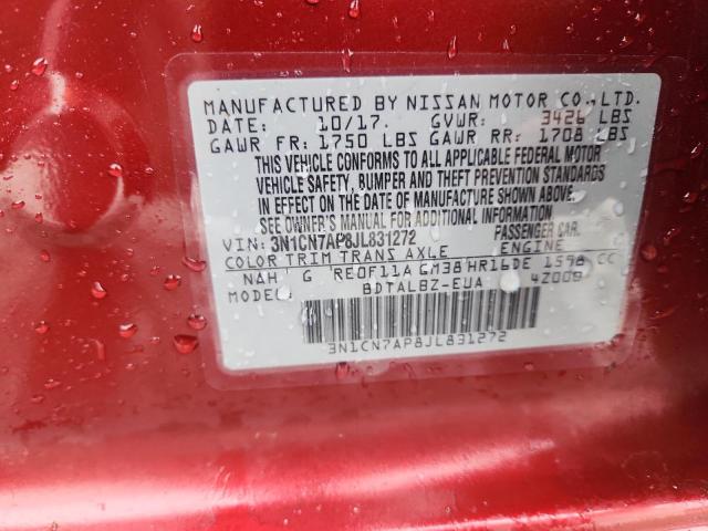 2018 NISSAN VERSA S - 3N1CN7AP8JL831272