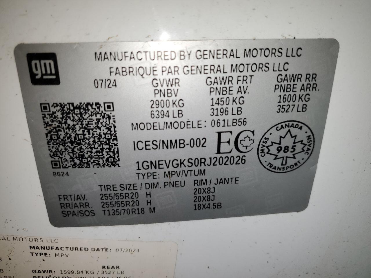 CHEVROLET TRAVERSE LT