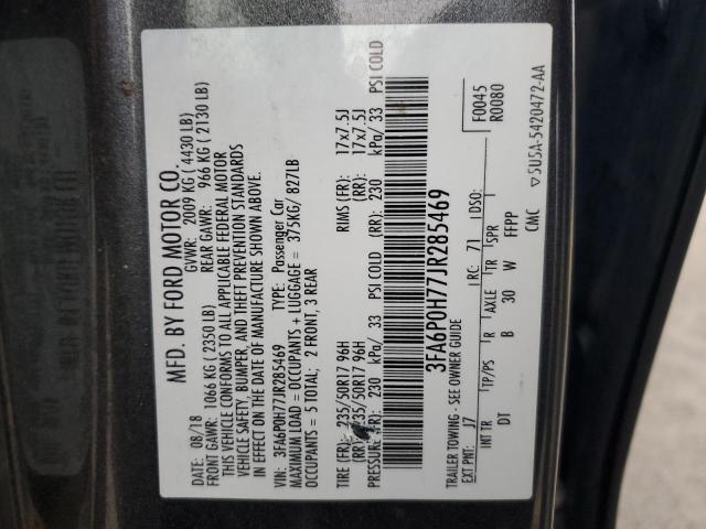 2018 FORD FUSION SE 3FA6P0H77JR285469