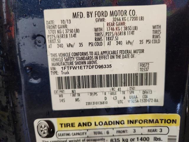 2013 FORD F150 SUPER - 1FTFW1ET7DFD96335