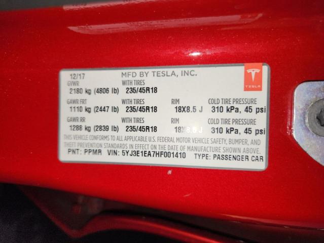 2017 TESLA MODEL 3 #3283859427