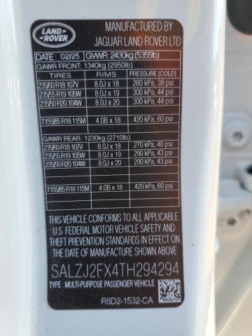 2026 LAND ROVER RANGE ROVE SALZJ2FX4TH294294