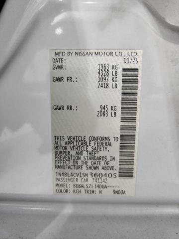 2025 NISSAN ALTIMA SR 1N4BL4CV1SN360405