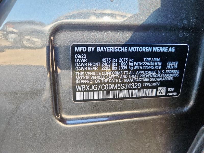 2021 BMW X1 SDRIVE2 WBXJG7C09M5S34329