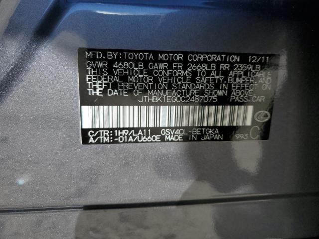 2012 LEXUS ES 350 - JTHBK1EG0C2487075