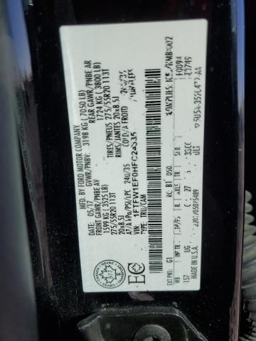 2017 FORD F150 SUPER - 1FTFW1EF0HFC24535