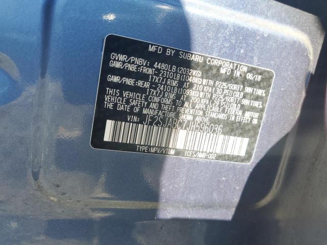 2018 SUBARU FORESTER 2.5I - JF2SJABC7JH596036