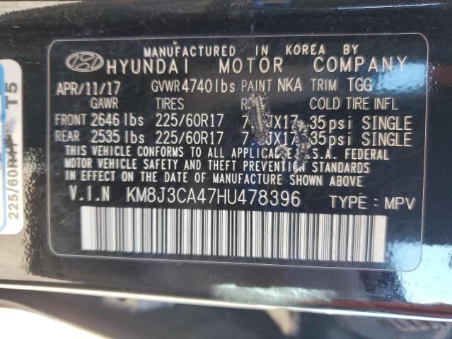 2017 HYUNDAI TUCSON LIM KM8J3CA47HU478396