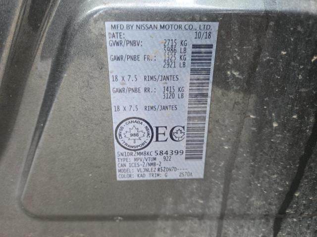 2019 NISSAN PATHFINDER 5N1DR2MM8KC584399