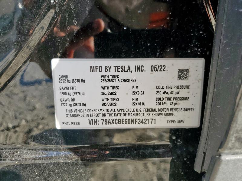 2022 TESLA MODEL X - 7SAXCBE60NF342171