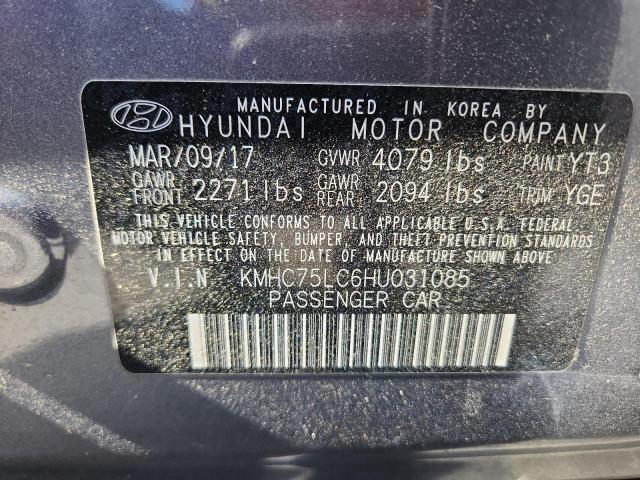 2017 HYUNDAI IONIQ SEL KMHC75LC6HU031085