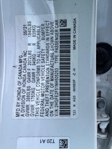 2022 HONDA CIVIC SPOR - 2HGFE2F51NH505253