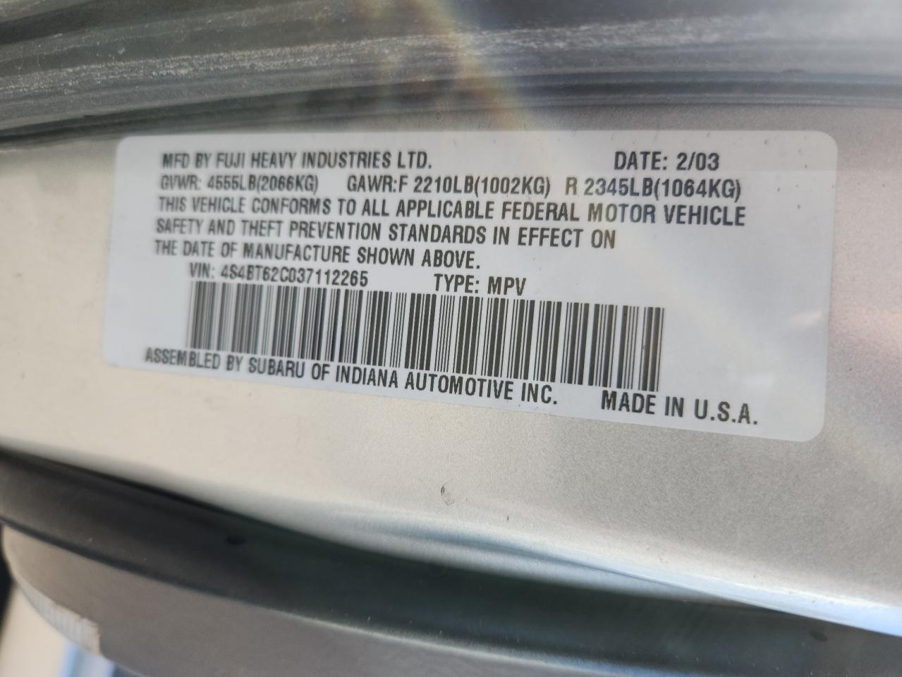 Lot #3278628928 2003 SUBARU BAJA SPORT