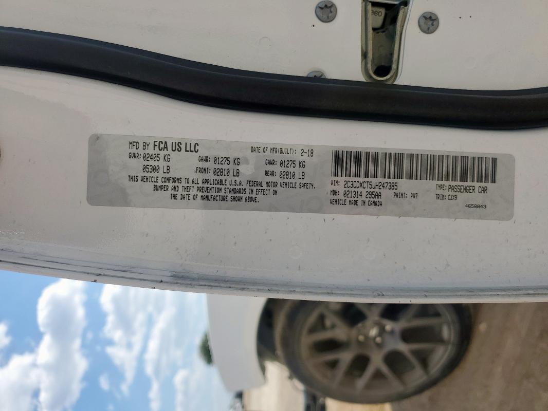 2018 DODGE CHARGER R/ - 2C3CDXCT5JH247385