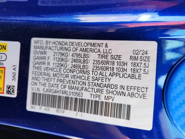2024 HONDA CR-V EXL - 5J6RS4H74RL010563