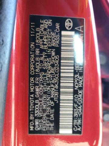 2012 TOYOTA YARIS - JTDBT4K35CL023405