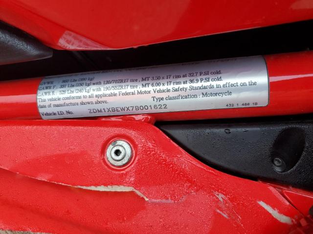 2007 DUCATI 1098 BASE ZDM1XBEWX7B001622
