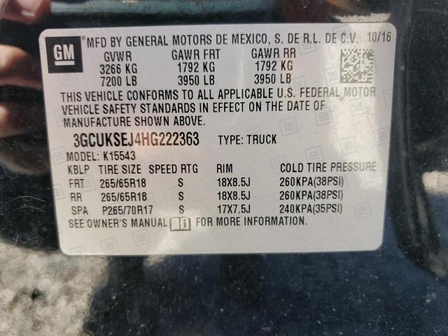 2017 CHEVROLET SILVERADO - 3GCUKSEJ4HG222363